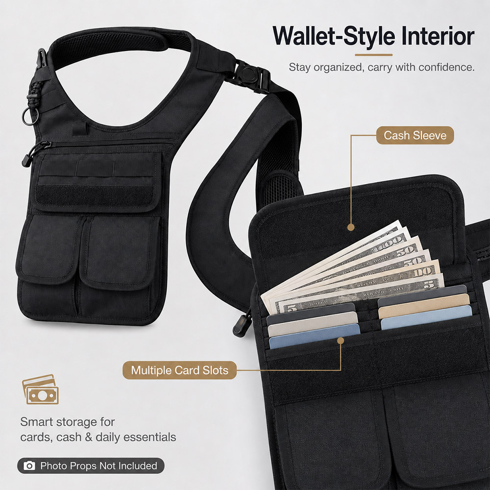 Taktyczna ukryta torba na narz – Edc Concealed Carry Sling Bag recenzja i cena